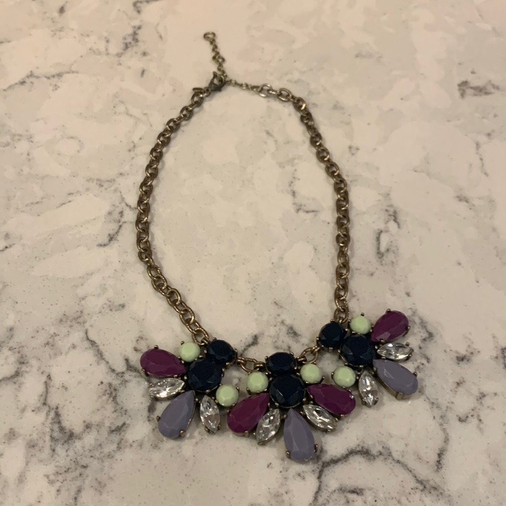J. Crew Factory - Jewel Necklace - Purple and Blue